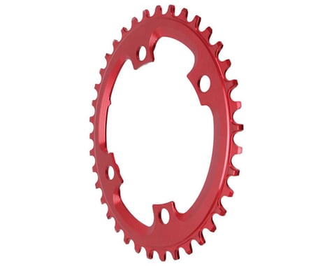 Absolute Black Asym CX Oval Chainring (Red) (110mm BCD)